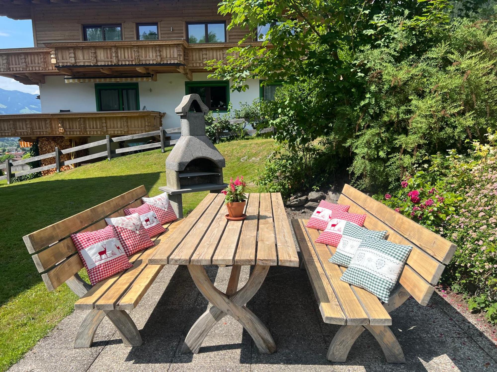 Ferienwohnung Steinbock Terrasse, Gartensauna, Garten, Grillplatz Stumm Exterior foto